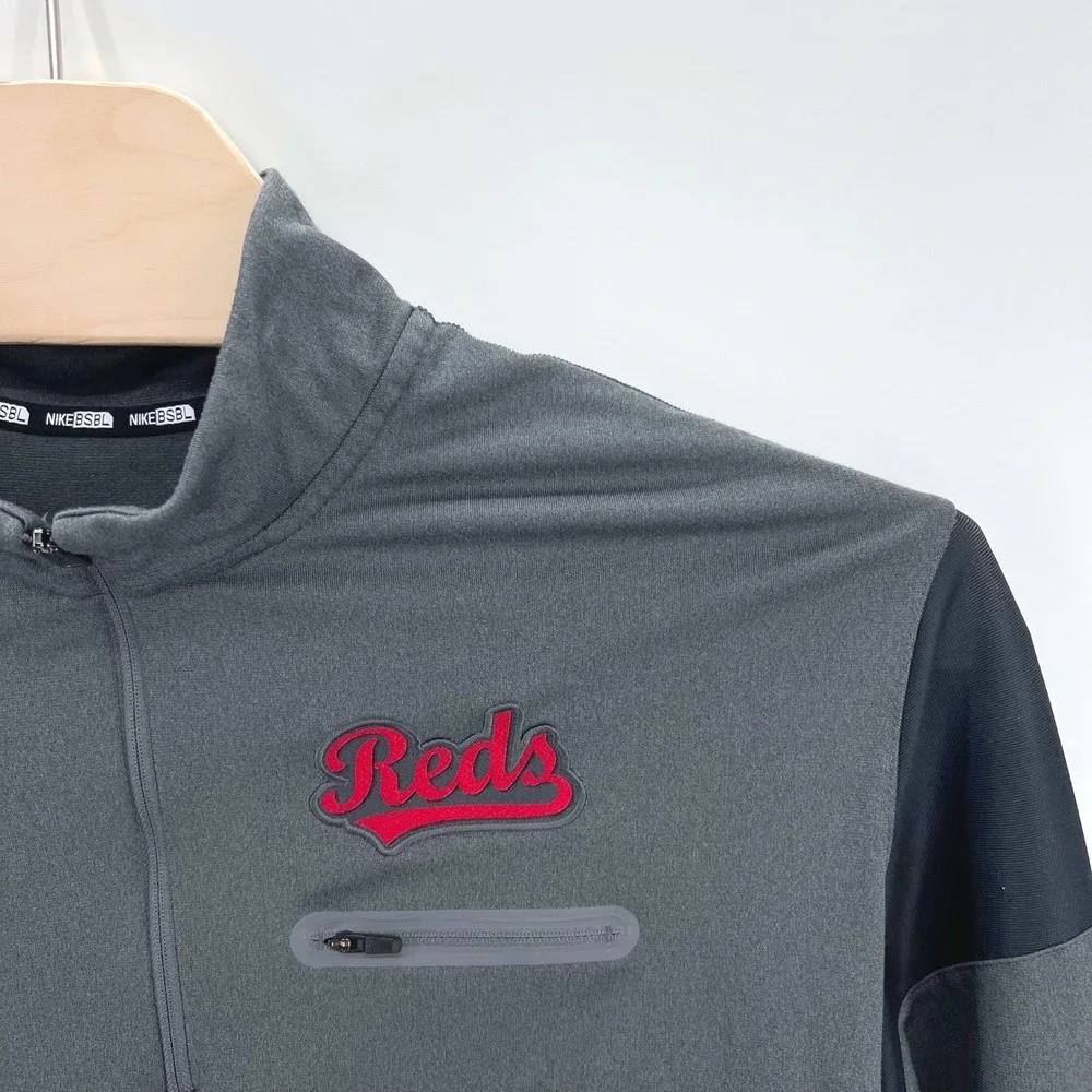 Nike Cincinnati Reds 1/4 Zip Mens XXL Grey MLB Baseball Pullover Training Top